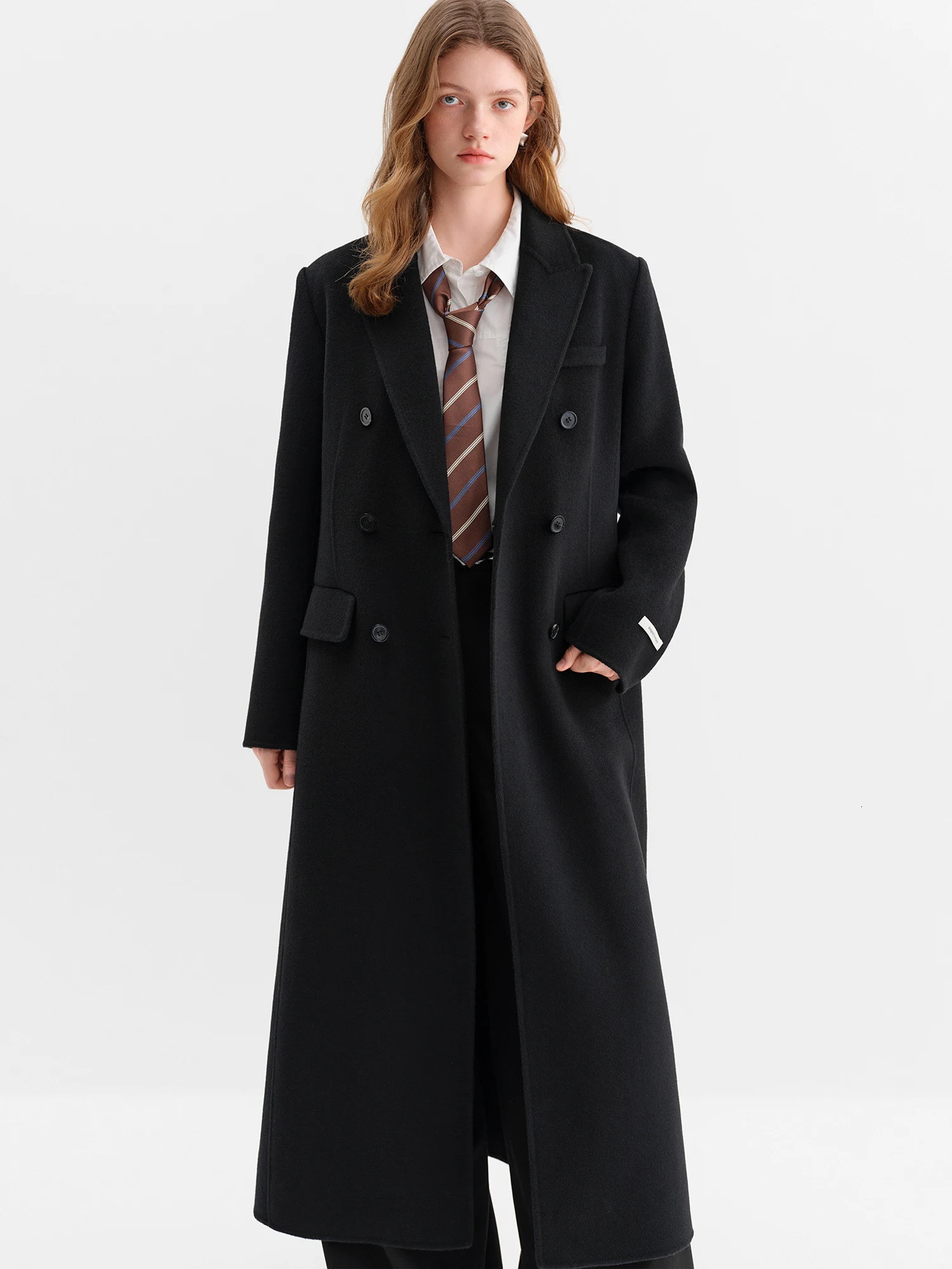 FSLE Women Tailored Coat with DoubleFaced Tweed Oversized Flattering Silhouette Premium Wool Outerwear 2025 Winter Arrival 260911 - view 4
