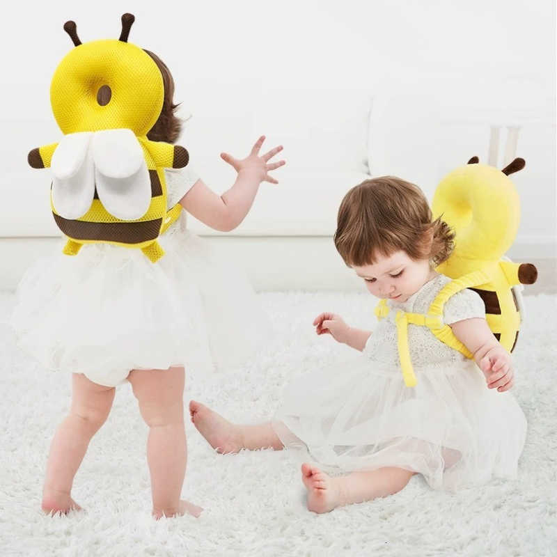 Slings Backpacks Carriers 20x30cm Learn Walk Head Protector Cushion Head Back Protector Baby Protect Pillow Anti Fall Backward Cap Carry Cartoon Bee C