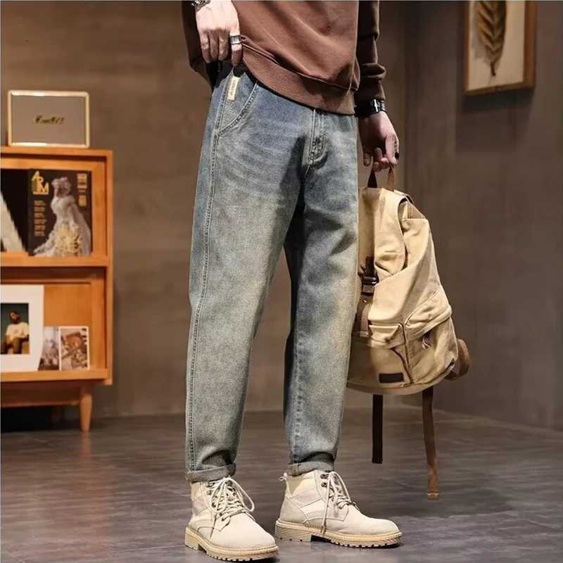 Men's Jeans 2026 New High Street Straight Baggy Denim Pants For Man Casual Appliques Youth Y2K Jeans Spring American Retro Fashion Blue Jean H260 - view 3