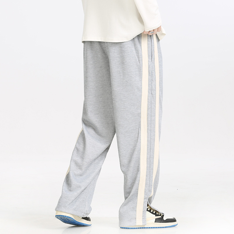 26 new spring and autumn men's casual pants, split loose Hong Kong style pants, straight leg sweatpants, men's trendy casual pants, sports p - view 3