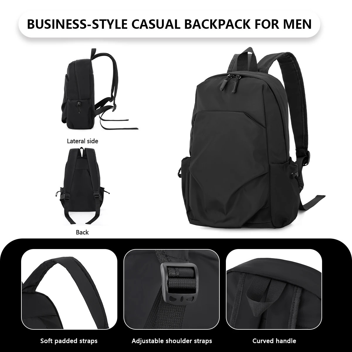 Lightweight Mini Backpack for Men Versatile for Travel Outdoor Hiking Mountaineering Casual Small Backpack Student School Bag Fishing Outings Meetings - view 5
