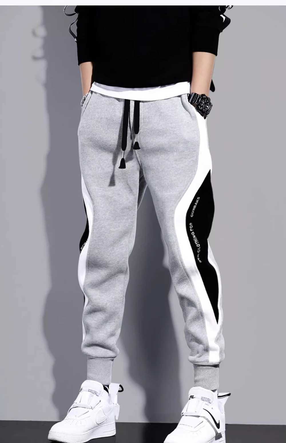 Men's Pants Spring Autumn Men's Sports Pants Male Loose Fitting Leggings Patchwork Running Training Casual Pants Fashion Outfit Trousers D26 - view 3