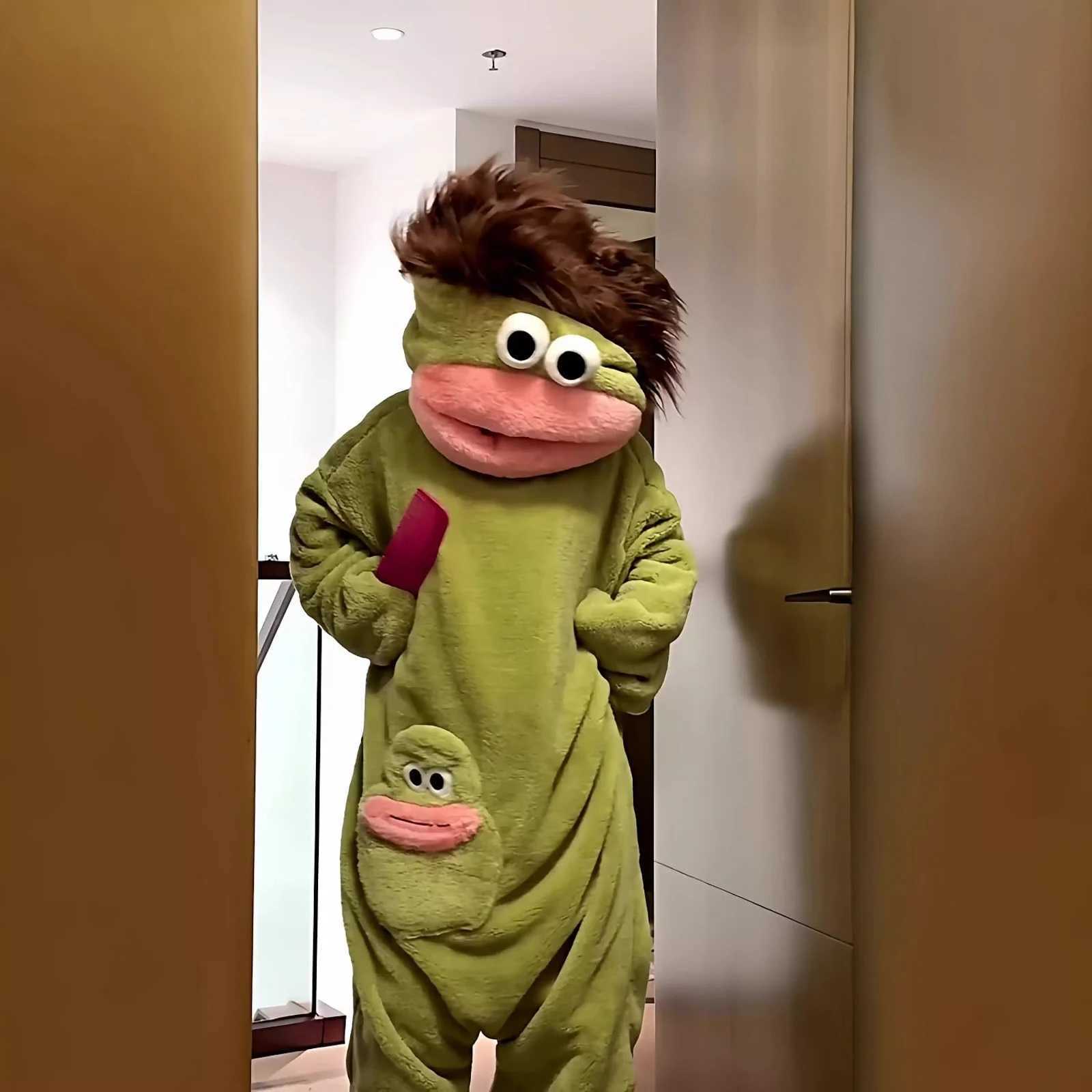 Lounge Women's Sleep Jumpsuits Cute Cartoon Big Mouth Funny Jumpsuit Couple Pajamas For Men Women Autumn Winter Thick Coral Fleece Home Clothes H - view 7