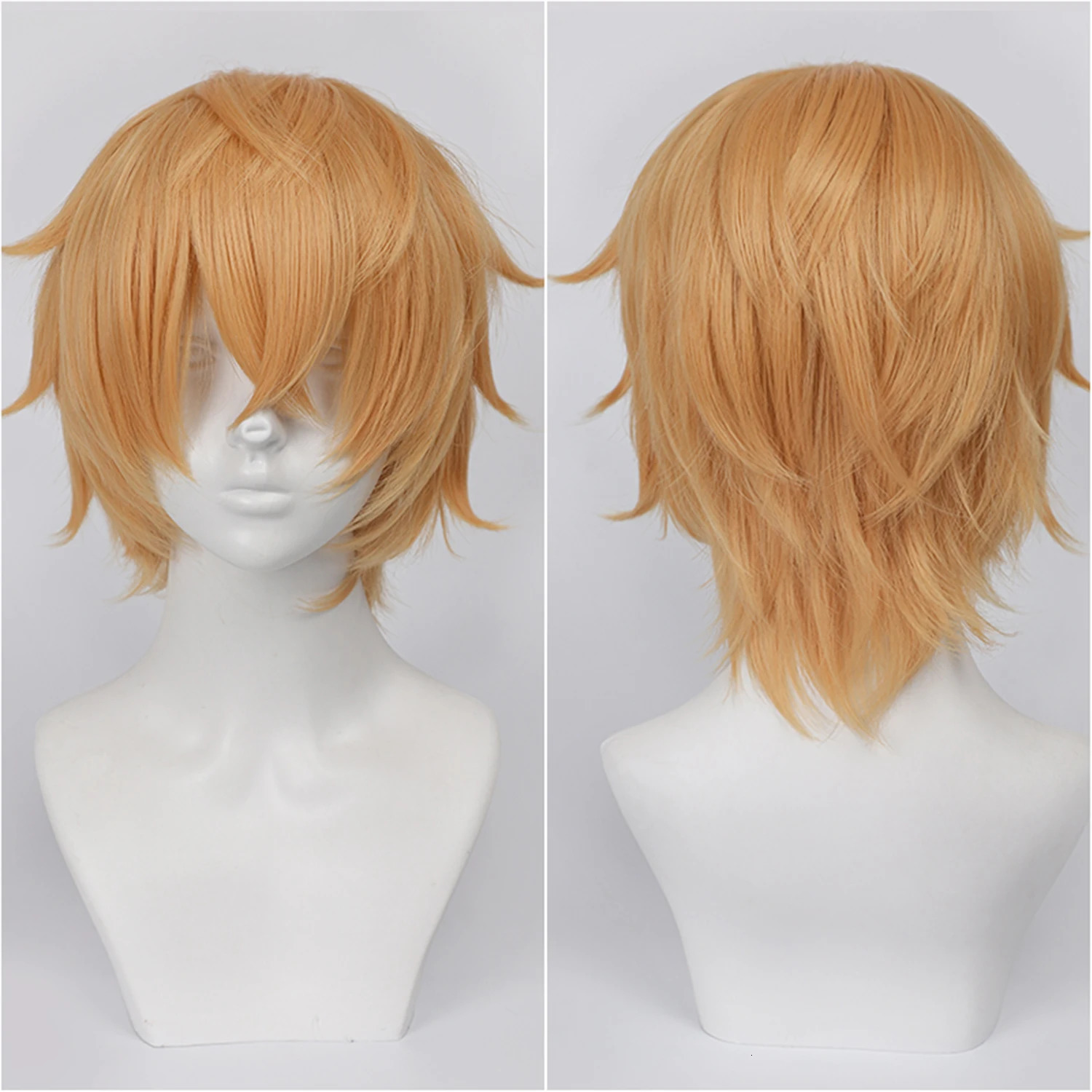 Short Straight Cosplay Synthetic Wig With Bangs 14 Inch Universal Cosplay Wigs Daily Handmade Animation Games Short Hair 260922 - view 6