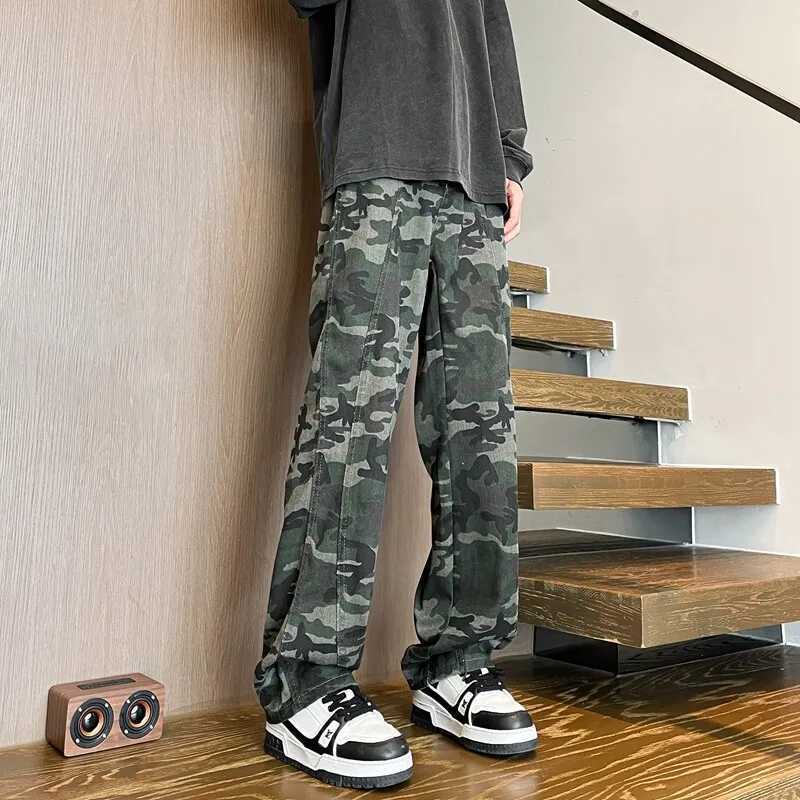 Men's Jeans Camouflage Jeans Men Straight Pants Patchwork Male Jean Fit Patchwork Streetwear Men's Trousers Denim Large Size Hip Hop H260924 - view 6