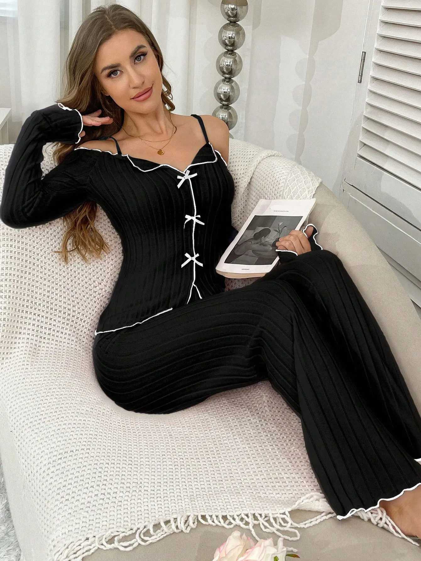Women's Sleep Lounge Night Wear for Ladies Two-piece Set Pyjama Set Woman Nightwear Sleepwear Women's Sleep Lingerie Pajama Women Winter Paj - view 7