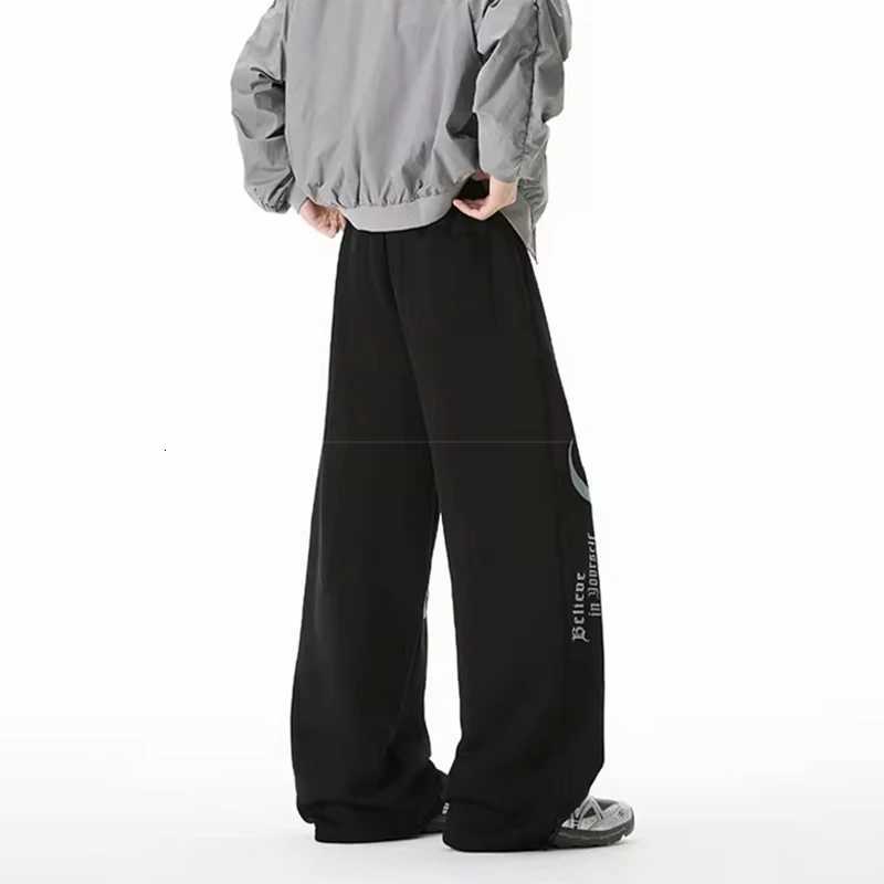 Men's Jeans Spring Goth Letter Printed Baggy Straight Leg Trousers For Man Hip Hop Fashion Cotton Sports Pants Y2K Vintage Pantalones Hombre H260 - view 4