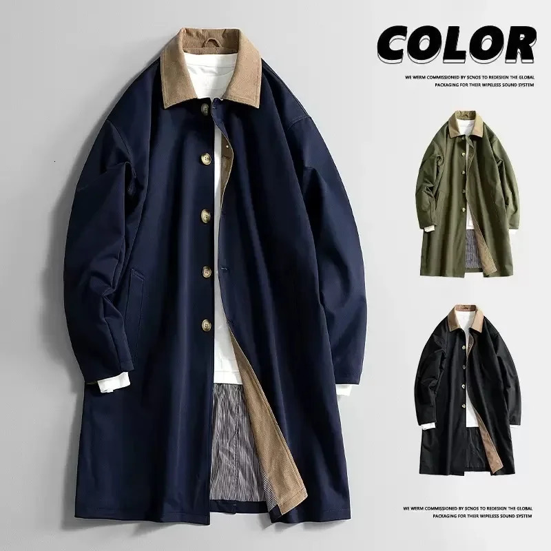 Plus Size 8XL Men Spring Trench Turn Down Collar Long Windbreaker Jacket Male Oversize Big Large Windproof Coat Autumn Outwear 260923 - view 5