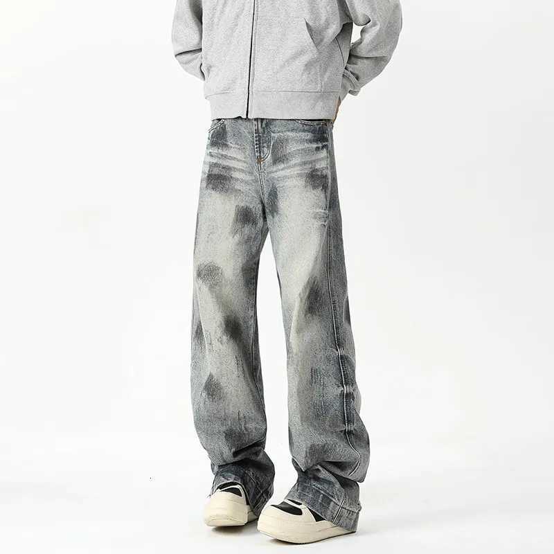 Men's Jeans Autumn Jeans Men's New Denim Pants wash jeans New Fashion Washed Male Jeans Loose Wide Leg Trousers Straight H260924