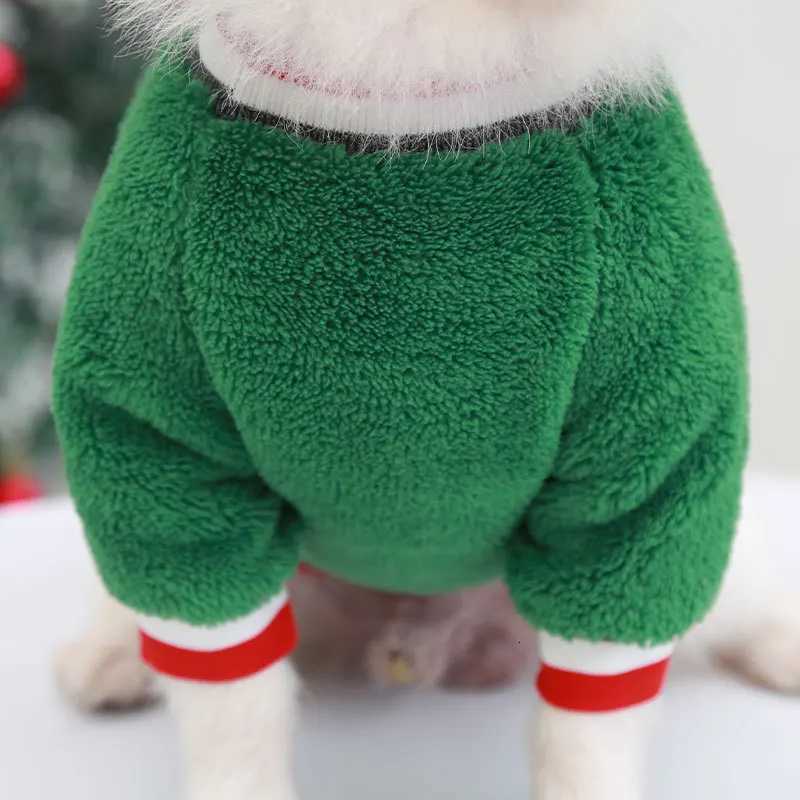 Sleep Lounge Women's Christmas Coral Fleece Dog Sweater Xmas Tree Reindeer Pattern Warm Pet TwoLegged Clothes for Small Medium Dog CatC260924 - view 5