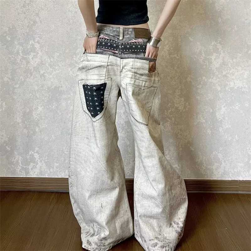 Men's Jeans Men's Hip Hop Fashion Straight Baggy Jeans American Retro 3D Chain Print Denim Pantalones Y2K Streetwear Graphic Straight Jean H - view 4