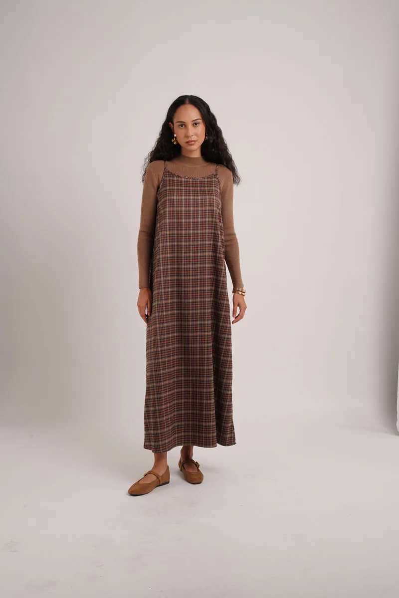 Lounge Women's Sleep AS AW26 Fashion Plaid slip dress match knit wide-rib cardigan Knit mockneck top woman clothesC260924 - view 5