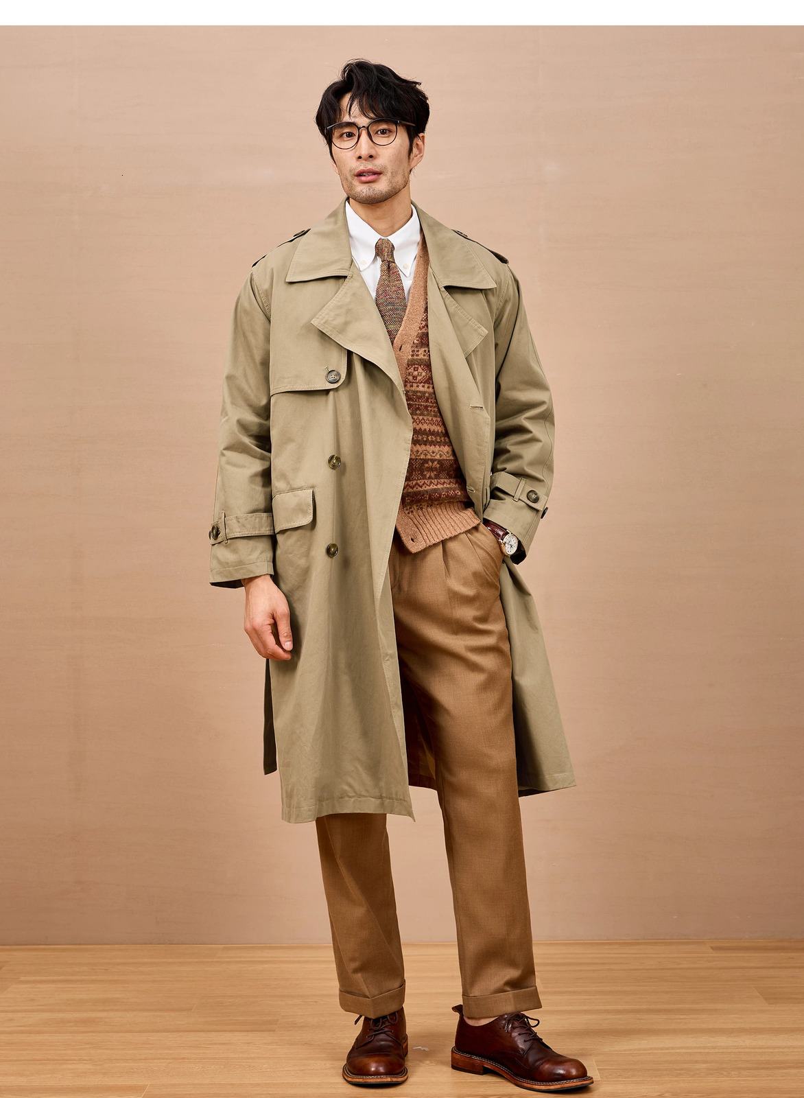 Mauroicardi Spring Autumn Long Black Khaki Trench Coat Men Shoulder Pads Double Breasted Chic British Style Fashion Clothes 260923