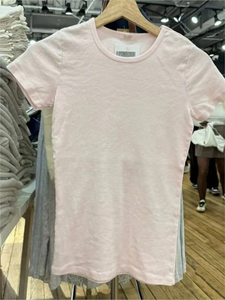 Pink Cotton Tshirt Pant Sets Women Casual Oneck Short Sleeve TeeSport Straight Sweatpant Sweet Cute Basic 2 Piece Set Y2K 260924 - view 6