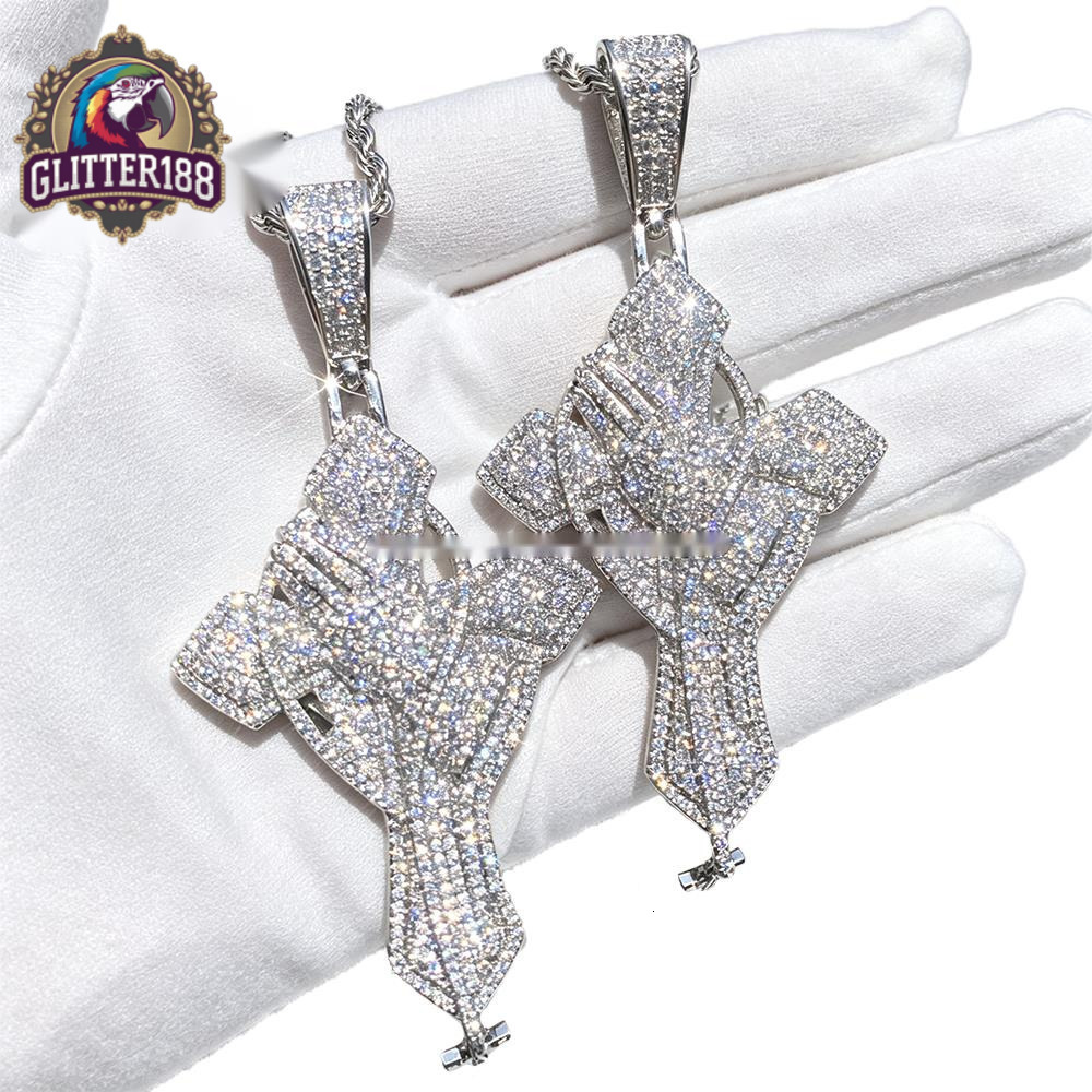Hip-hop Style Prayer Pendant plated Made of silver Set with Grade Moissanite and Full Diamonds Unisex Hip-hop Style.