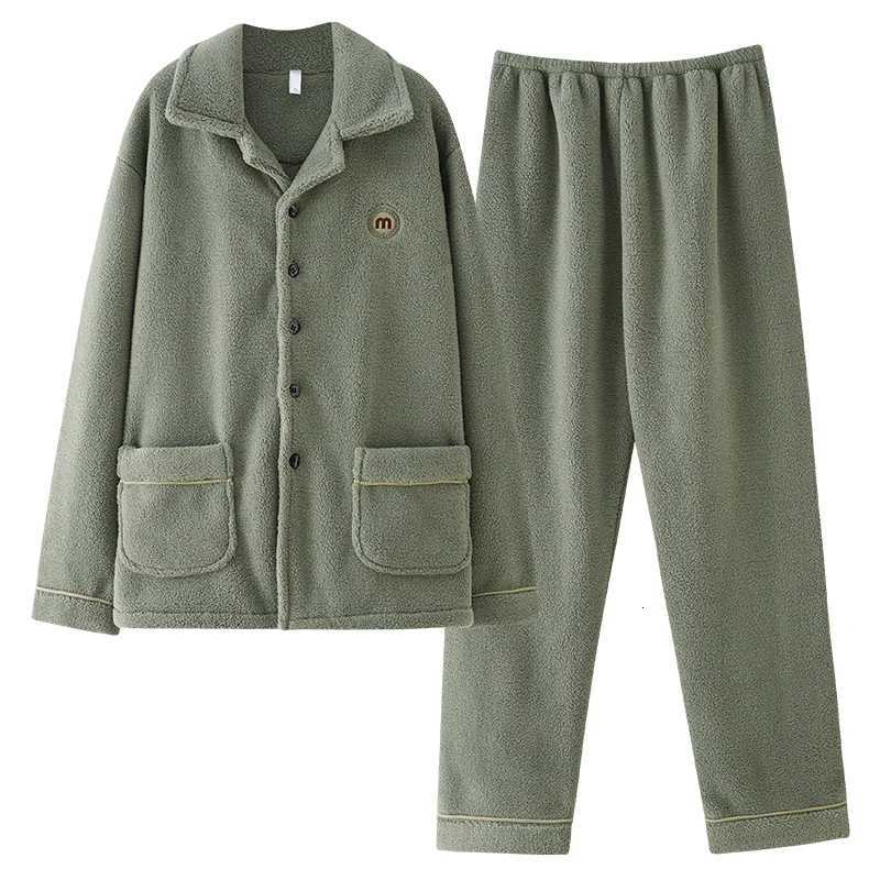 Sleep Lounge Women's Plush Velvet Pajamas Men Lapel Cardigan Loose Thick Coral Fleece Home Service Suit Autumn Winter Keep Warm Casual Tracksuit  - view 7
