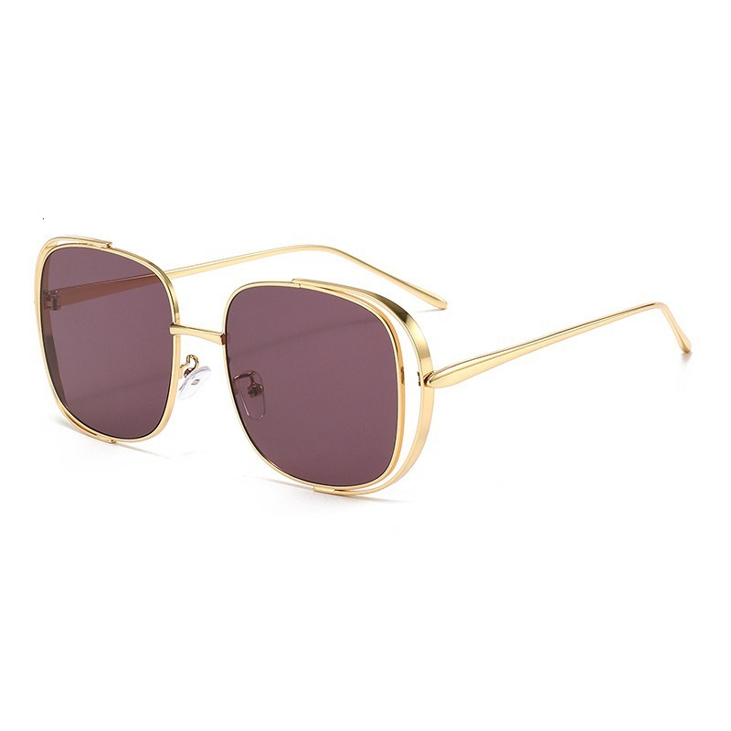 Luxury Fashion Designer Sunglasses New Cross-Border With UV Protection, Hollow-Out Frame, Large Frame To Enhance Facial Features, Fashionable Internet