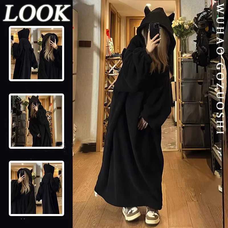 Lounge Women's Sleep Demon Robe Couples Matching Pajamas Sweatshirts Hoodies Pullovers Fluffy Pajamas Kigurumi Homewear Long Sleeve Thicken Overs - view 3