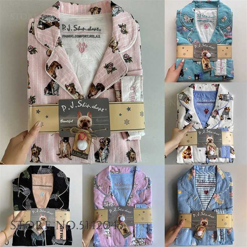 Women's Sleep Lounge Print Christmas Dog Cotton Pajamas Women's Sleepwear Loungewear Spring Autumn New Pijamas Trouser Suits Loose Casual Ho - view 3