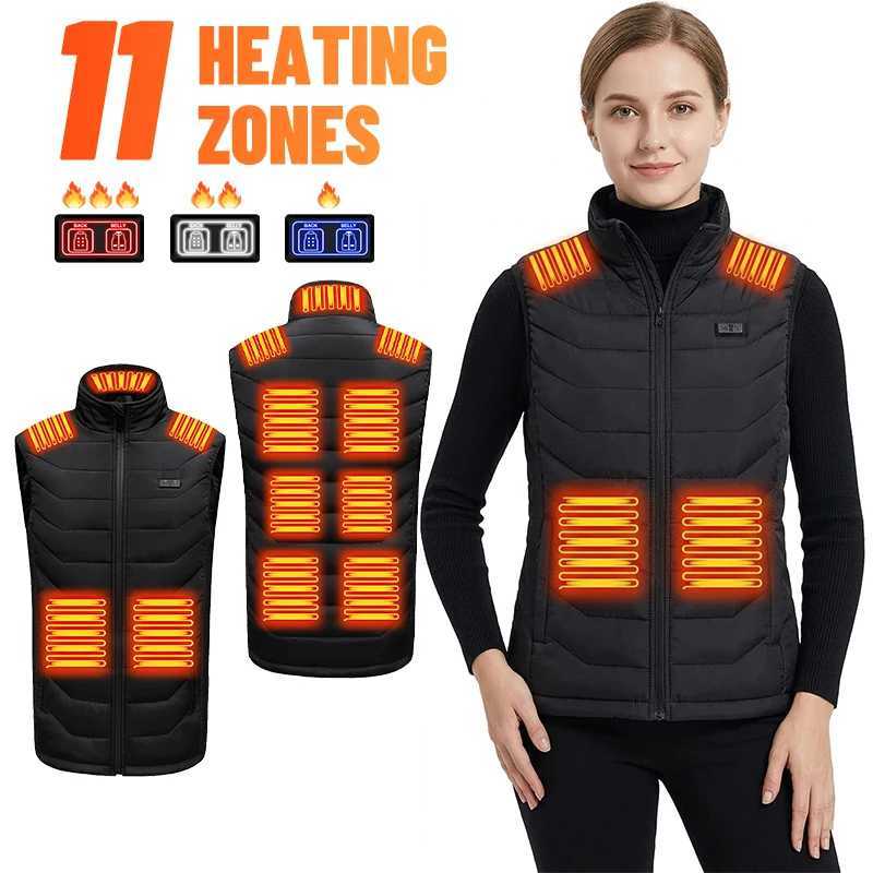 Jackets Hoodies Heated Vest Outdoor 11 Heating Pads Smart Temperature Control Fast Heat USB Powered Washable Winter Fishing Hunting Coat For Men Women - view 3