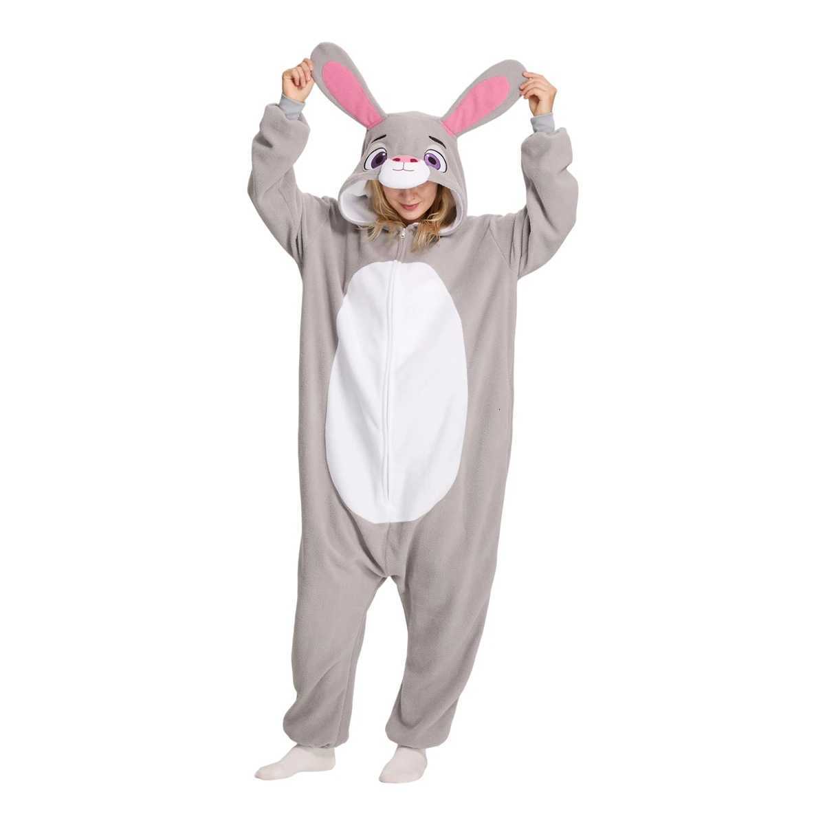 Lounge Women's Sleep ELEIMOS Halloween Onesie Gray Rabbit For Women Men Adult Animal Kigurumis Pyjamas Cartoon Pajama Homewear Cosplay CostumeC26 - view 5