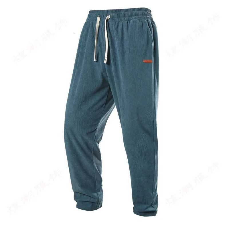 Men's Pants Spring Autumn Warm Motorcycle Jogger Corduroy Pants Men Straight Leg Sweatpants Casual Loose Harem Pants Male Sport Trousers Man D260