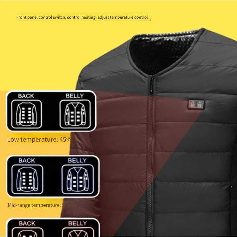 Winter Outdoor Jackets Hoodies 2025 New Dual-Control Zone 22 Smart Heated Cotton Jacket Electric Heated Vest for Men N260924 - view 5