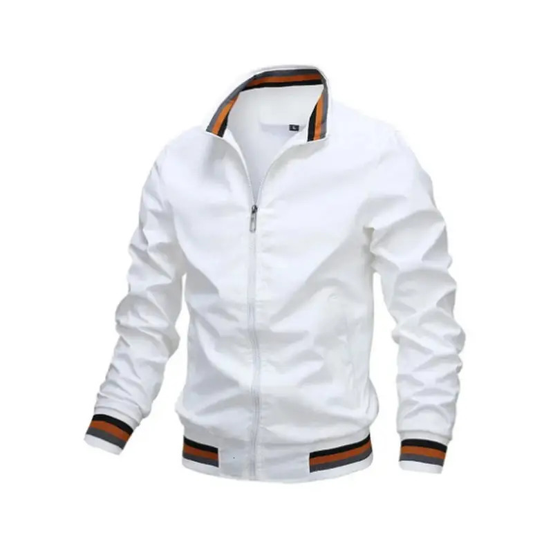 Men Windbreaker Jacket White Casual Jacket Fashion Men Outdoor Waterproof Sports Coat Spring Summer Bomber jacket Men Clothing 260924 - view 3