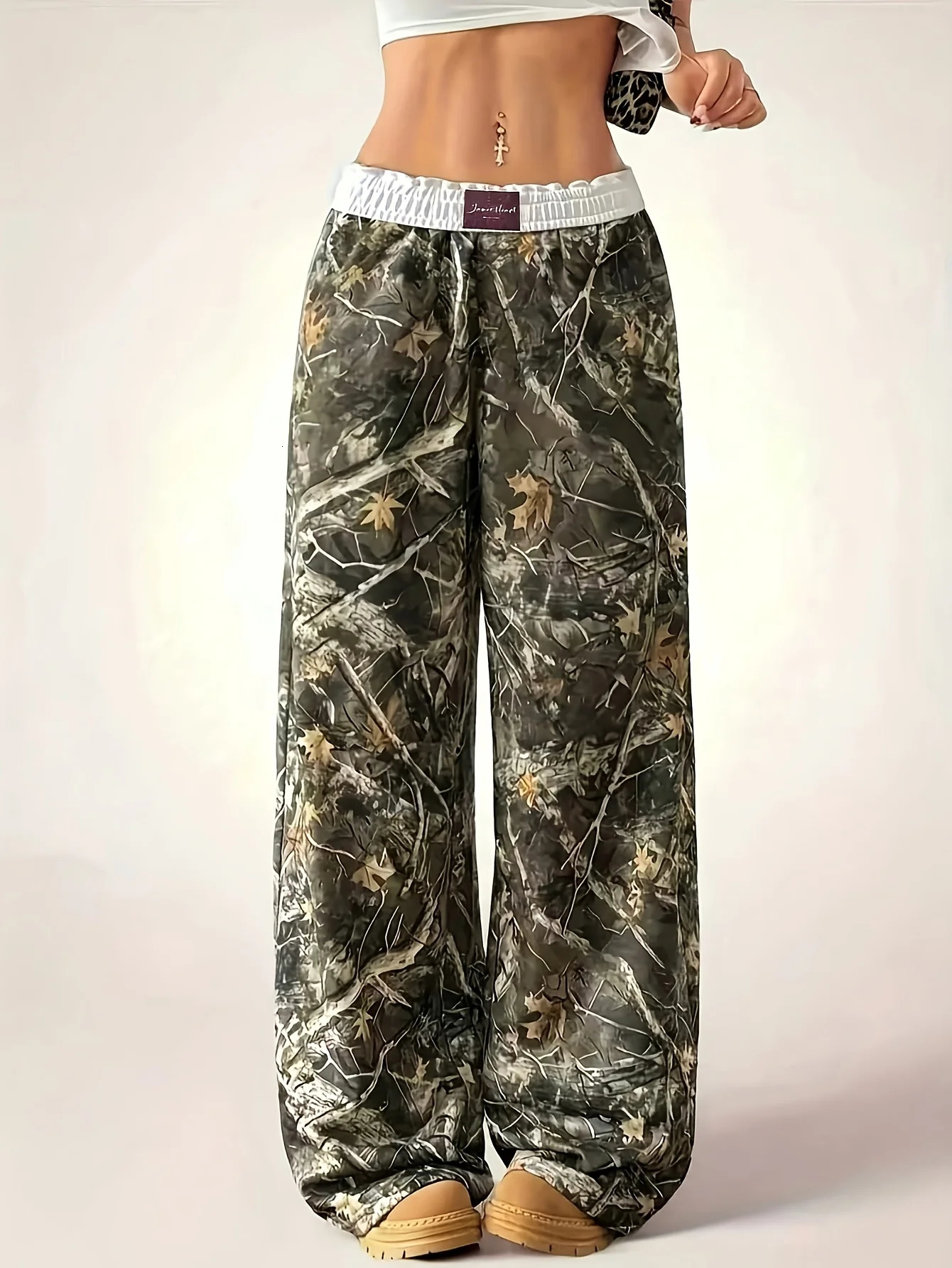 Ladies Casual Camouflage Printed WideLeg Pants Are Comfortable to Wear and Suitable for Daily Travel 260924 - view 3