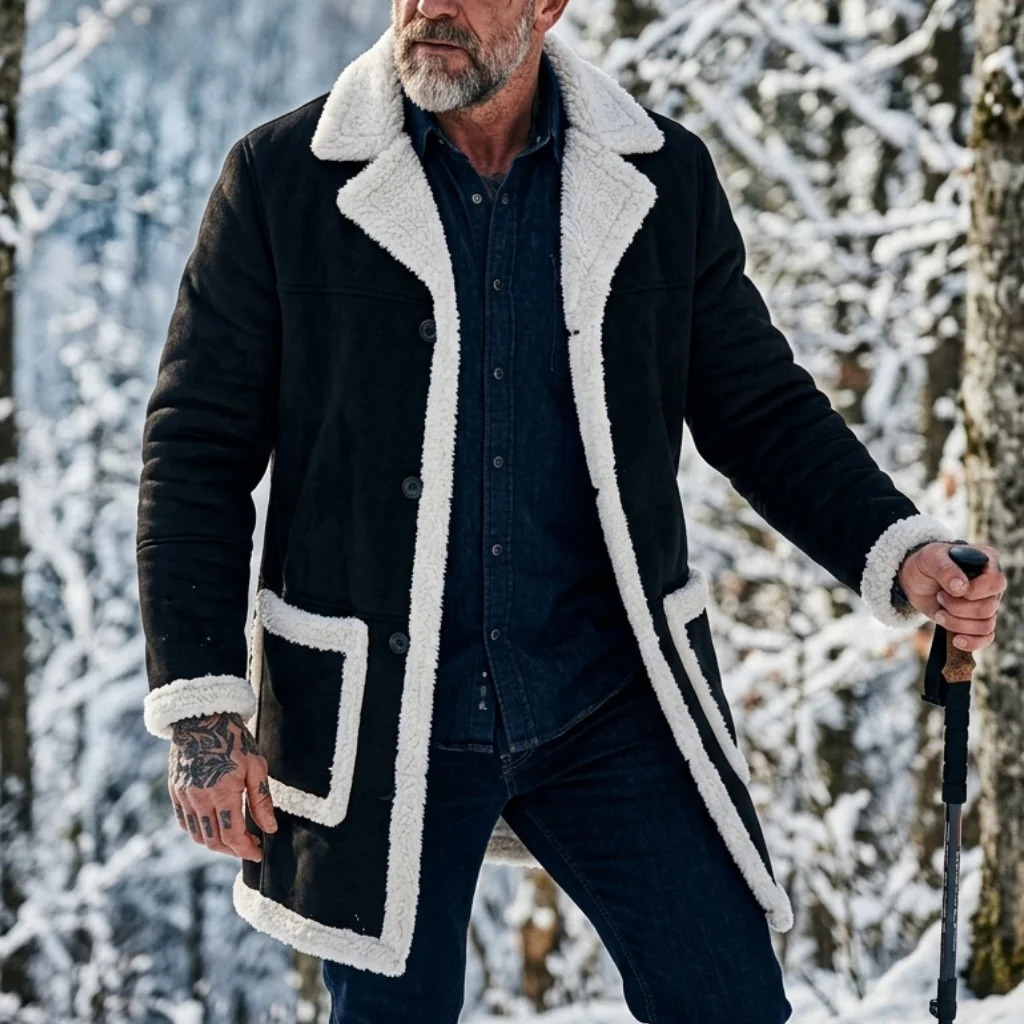 Winter Men's Faux Suede Fur Thick Coat Windproof SingleBreasted Hiking Jacket Warm Streetwear Outerwear Soft Male Jackets 260922