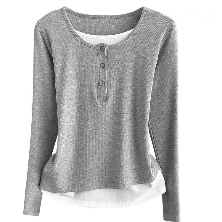 Women's Loose Long Sleeve T-Shirt Thin Base Layer Shirt Inner Wear Spring Summer Autumn Seasonal Top Casual Fashion Basic Design - view 5