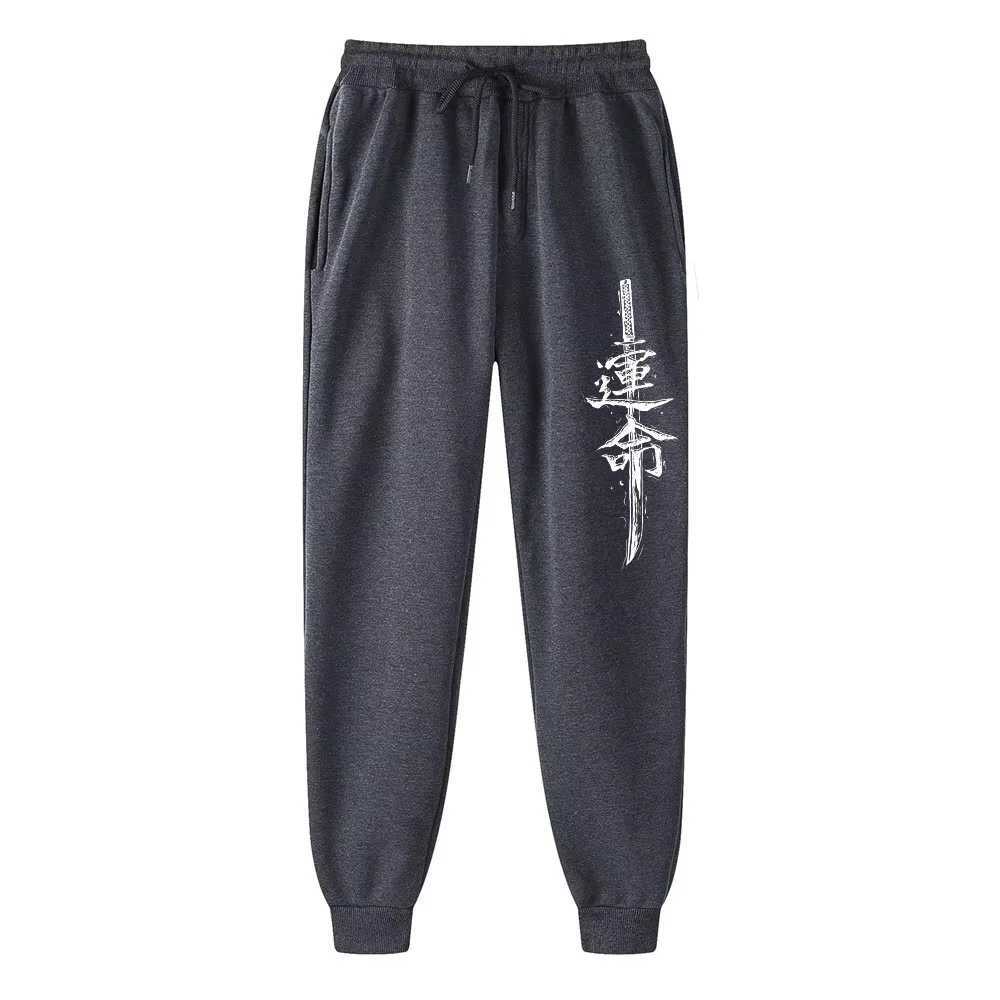 Men's Pants Print Men's Pants Autumn/Winter New Sport Jogging Trousers Fitness Loose Fit Clothing Solid Color Outfit Streetwear Pants D26092 - view 7
