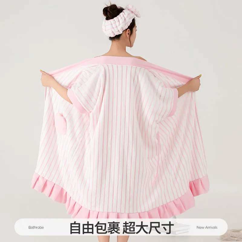 Lounge Women's Sleep New Women's Bath Robe Coral Fleece Autumn/Winter Strapless Robe with Cartoon Embroidery Tube Top Style Adult Home Bathr - view 4