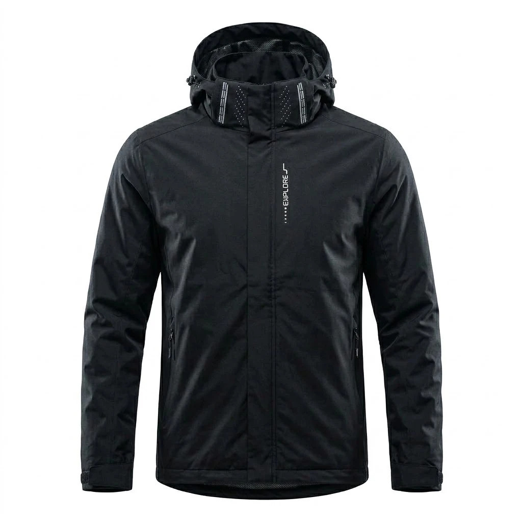 Mens Outdoor Waterproof Jacket Windproof Hoodie Coats Lightweight Cycling and Hiking Raincoat Work Jacket Man Climbing Outerwear 260924 - view 3