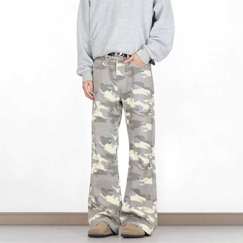 Men's Jeans New Casual Cleanfit Straight Flared Jean For Men Y2K Streetwear Camouflage Baggy Jeans Hip Hop Fashion Distressed Denim Pants H260924 - view 3