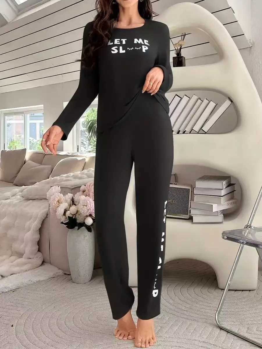 Women's Sleep Lounge spring Autumn Women's Pajamas Set Long Sleeve T-shirt Tops and Long Pants Sets Home Wear Loungewear Female Sleepwear H2 - view 7