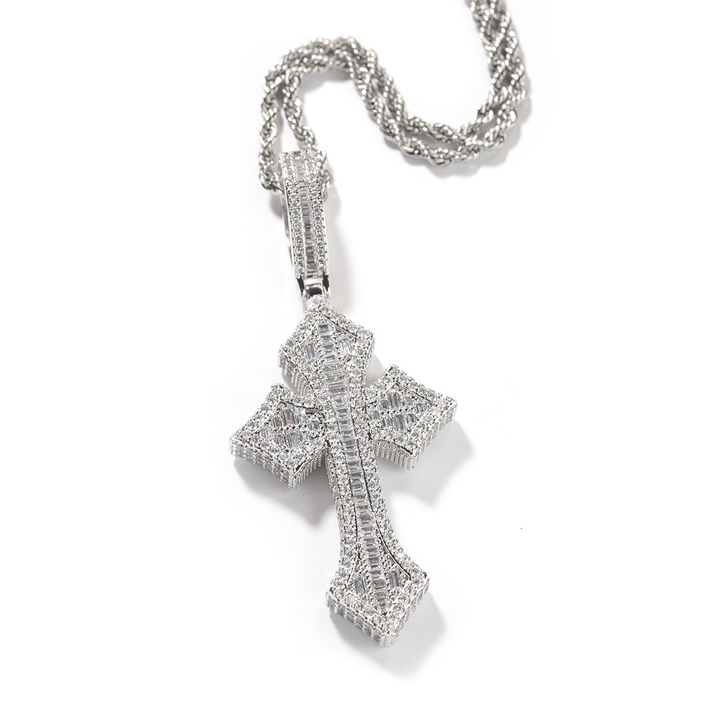 New Moissanite Cross Pendant Necklace Hip-hop Rap Trend Men's Necklace Accessories Wholesale - view 4