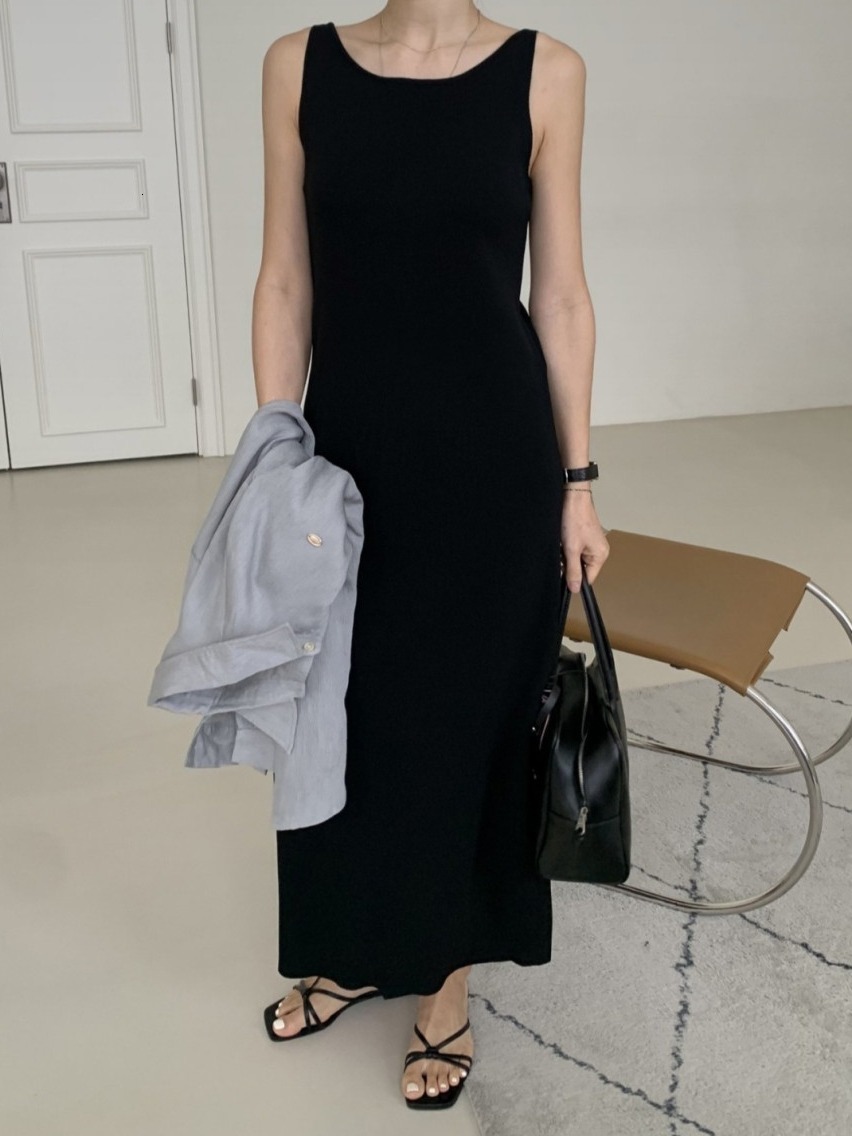 Elegant Summer New Color round Neck Sleeveless Slim Fit Knitted Vest Dress Women's Fashion Korean Style Inner Wear - view 6