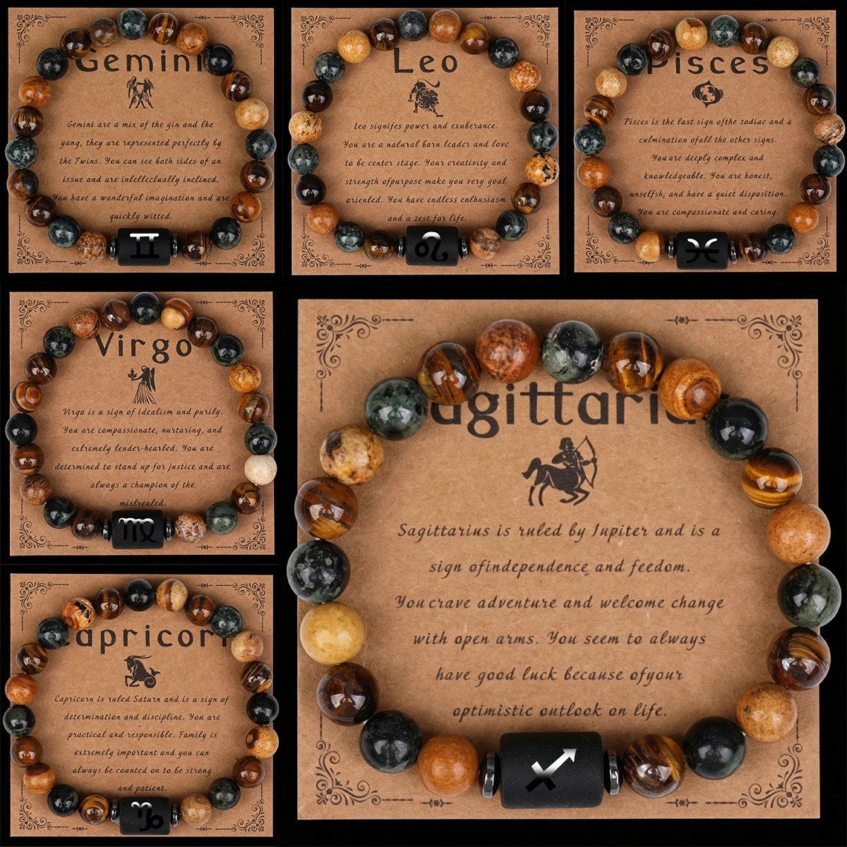 12 Zodiac Bracelets Natural Stone Cancer Virgo Leo Libra Bracelet Couples Friendship Gifts Bracelets Jewelry Pulsera Hombre 260924 - view 7