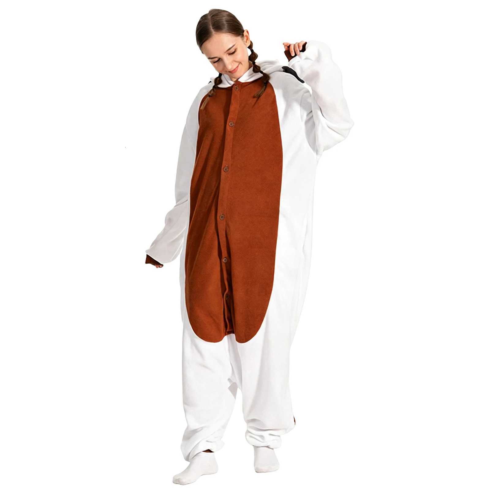 Sleep Lounge Women's Adult Animal Kigurumi Onesie Hooded Fleece Cartoon Animal Pajamas One Piece Jumpsuit Halloween Cosplay Sleepwear Home Lounge - view 5