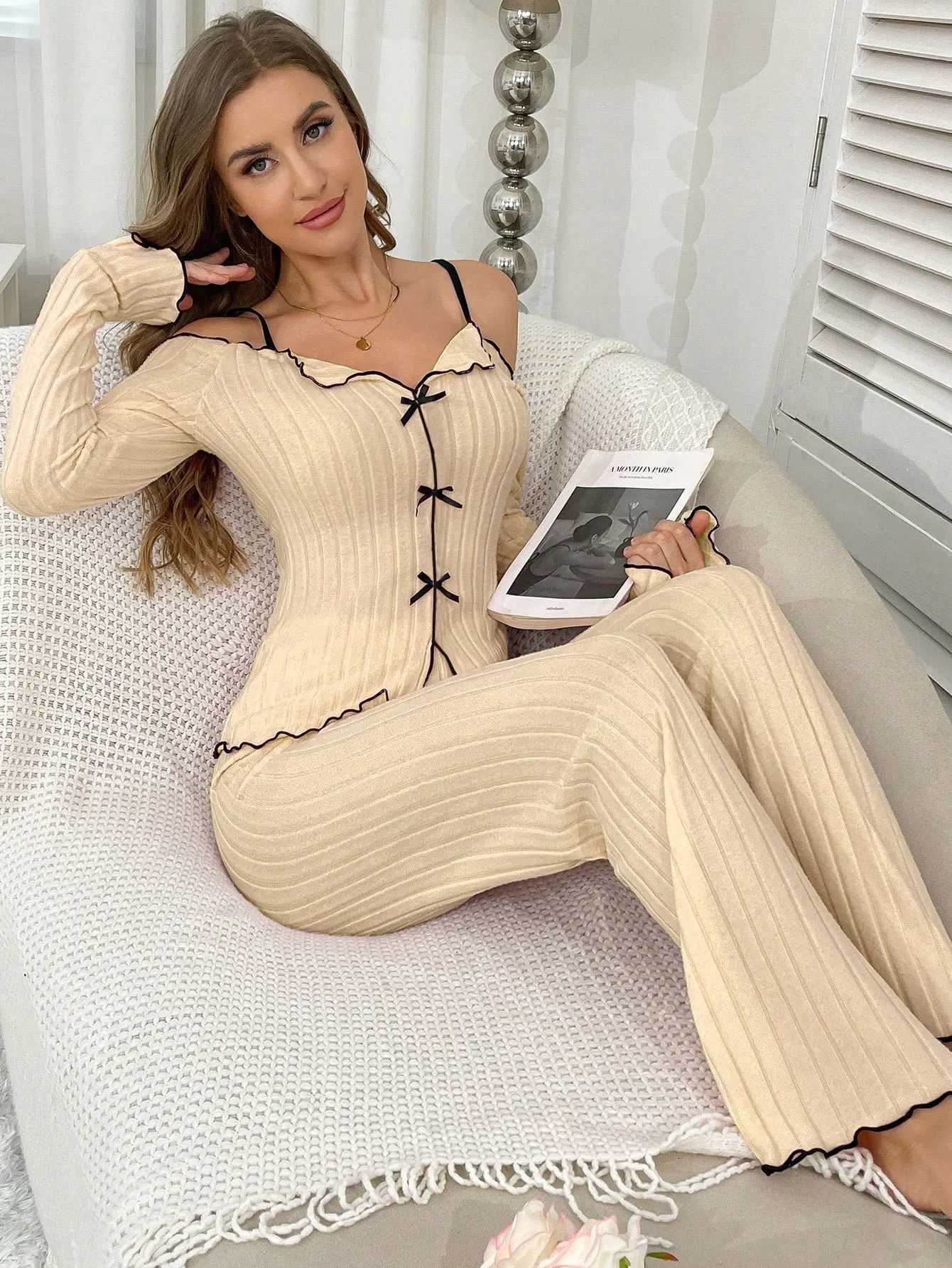 Women's Sleep Lounge Night Wear for Ladies Two-piece Set Pyjama Set Woman Nightwear Sleepwear Women's Sleep Lingerie Pajama Women Winter Paj - view 6
