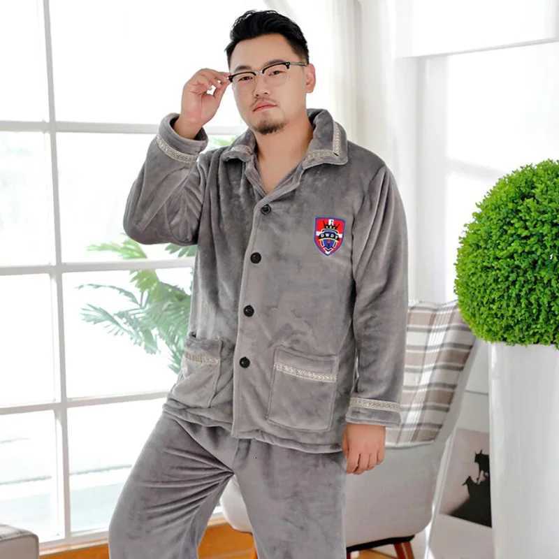 Sleep Lounge Women's Winter Men Thick Flannel Pajamas Sets fleece Warm sleepwear plus size 6XL 9XL 12xl Home Coral fleece Pijamas Suit HomewearC2 - view 5