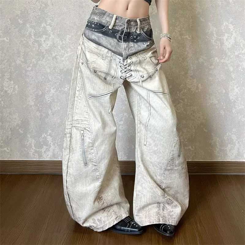 Men's Jeans Men's Hip Hop Fashion Straight Baggy Jeans American Retro 3D Chain Print Denim Pantalones Y2K Streetwear Graphic Straight Jean H - view 6