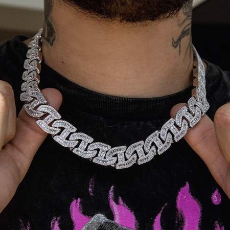 New Arrived Iced Out Bling Hip Hop Jewelry Cubic Moissaniteia Hip Hop Men Necklace - view 5