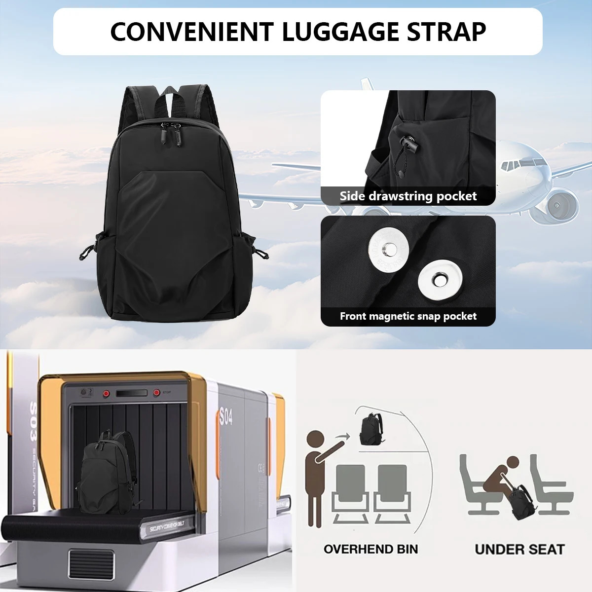 Lightweight Mini Backpack for Men Versatile for Travel Outdoor Hiking Mountaineering Casual Small Backpack Student School Bag Fishing Outings Meetings - view 4