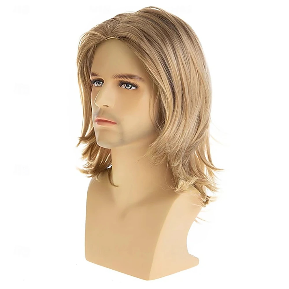 HAIRJOY Synthetic Hair Men Blonde Wig Short Layered Synthetic Wig Halloween Cosplay Costume Party Full Wigs 260922 - view 4