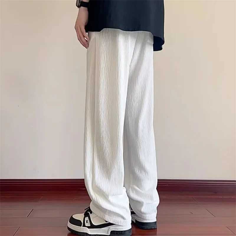 Men's Jeans 2026 New Men's Texture Draped Ice Silk Pants Casual Straight-Leg Drawstring Baggy Sweatpants Y2K Vintage Streetwear Trousers H26 - view 7