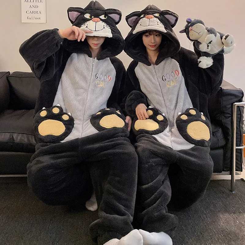 Sleep Lounge Women's Christmas Pajamas Flannel Women Anime Onesies Adults Animal Overalls Thicken Homewear Men Warm Winter Sleepwear Fleece Jumps