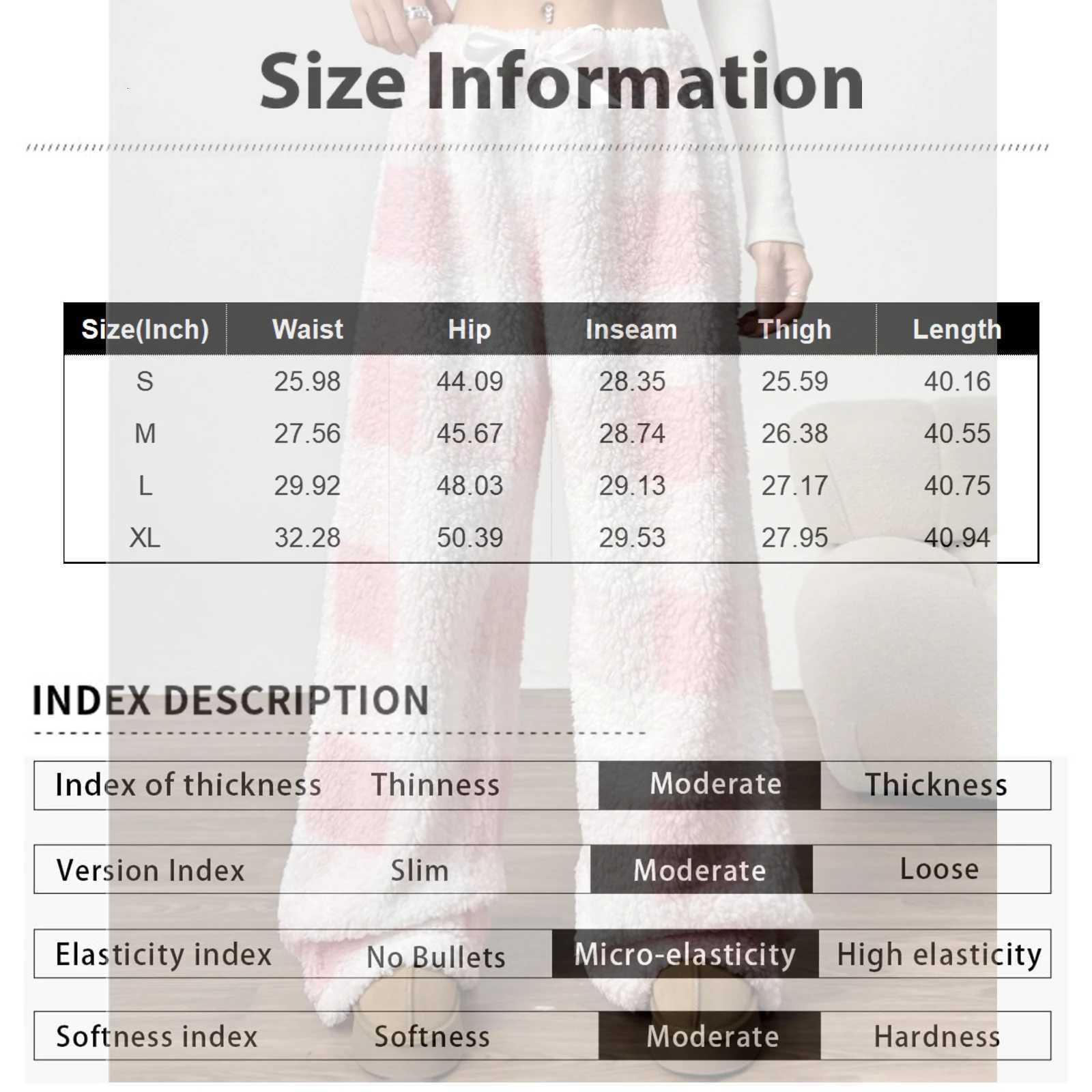 Women's Sleep Lounge Women's Casual Loose Elastic Waistband Plush Sleep Pants Autumn Winter Plaid Fleece-lined Pajama Trousers Comfortable L - view 6