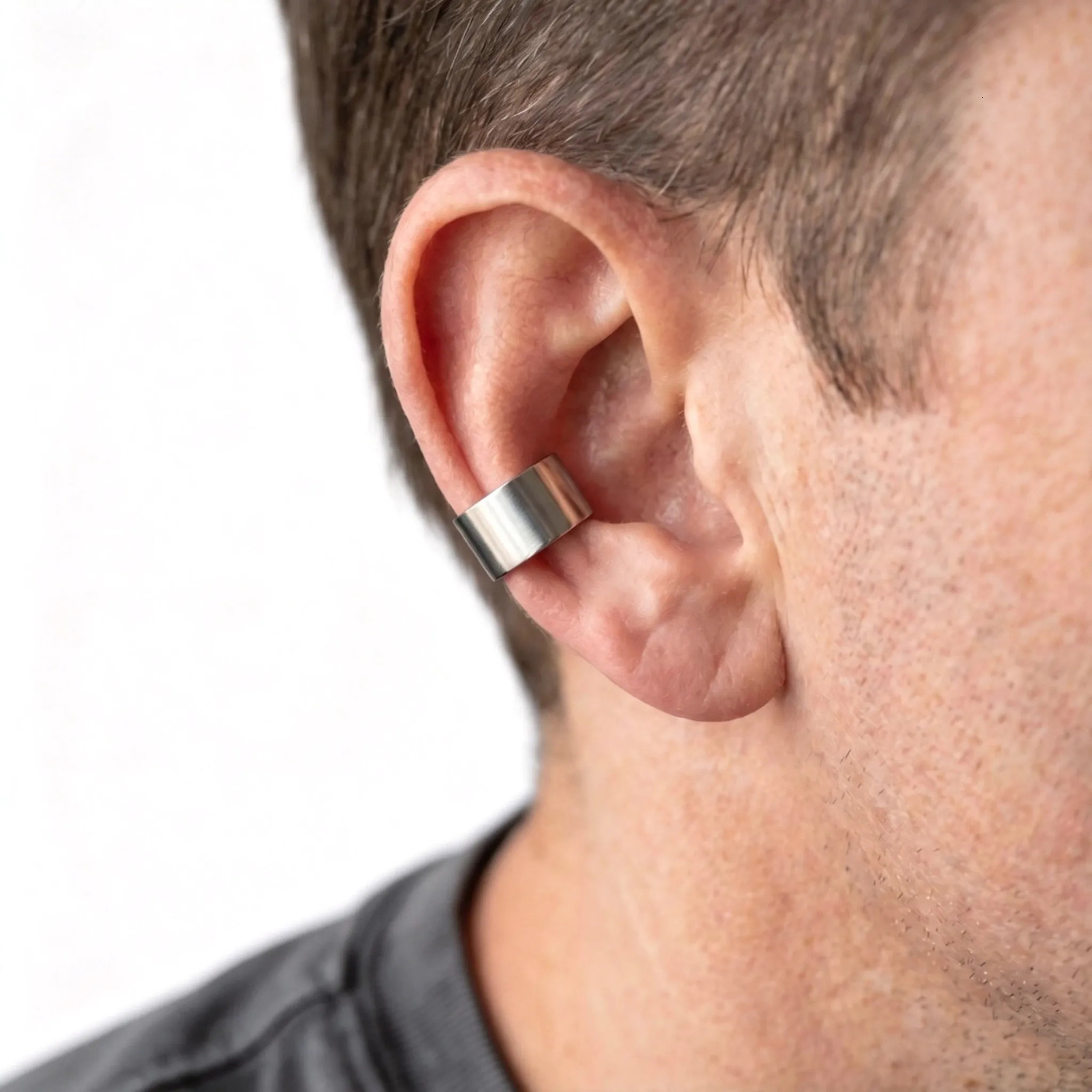 Punk Stainless Steel Ear Bone Clip for Men Long Short Cube Non Piercing Cuff Hip Hop Earring Jewelry Gift 260910 - view 6